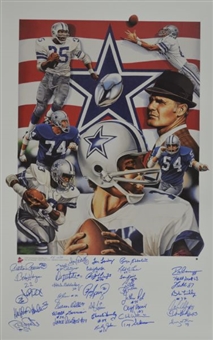 Cowboys “America’s Team” Signed Limited Edition Lithograph with 35 Signatures.
